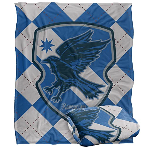 HARRY POTTER Ravenclaw Plaid Sigil Officially Licensed Silky Touch Super Soft Throw Blanket 152 x 127 cm