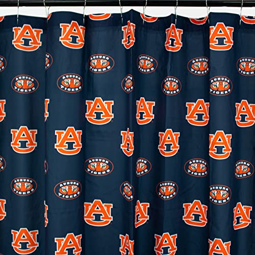College Covers Shower Curtain Cover, Polyester, Auburn Tigers, 70 Inches x 72 Inches
