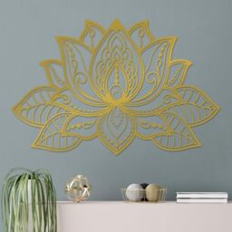 Elegant Gold Decorative Metal Wall Accessory, 91 x 59 cm, 100% Metal, 1.5 mm Thick, Lightweight 1.2 kg, Easy Wall Hanging for Stylish Decor