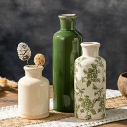 Ceramic Vase Set, Small Flower Vases for Home Decoration, Farmhouse Decor, Living Room Kitchen Table Centerpieces, Shelf, Mantel, Fireplace and Entrance Decorations-Multicolor.