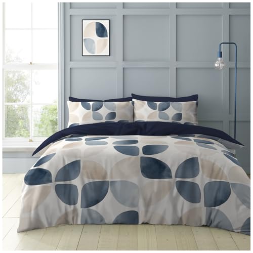 GC GAVENO CAVAILIA Geometric Pattern Double Duvet Cover Set with Matching Pillowcases - Modern Easy Care Reversible Comforter Bedding Set - Durable & Super Soft Breathable Lightweight Quilt Cover