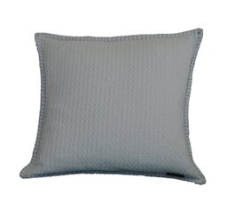 AM Home Feather Insert Diamond Texture Pillow with Whipstitch, Cotton, Wan Blue, Queen
