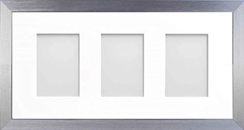 Frame Company Simpson Silver Multi Aperture Photo Frame, 20x10 for 6x4 inch (x3 PPP)