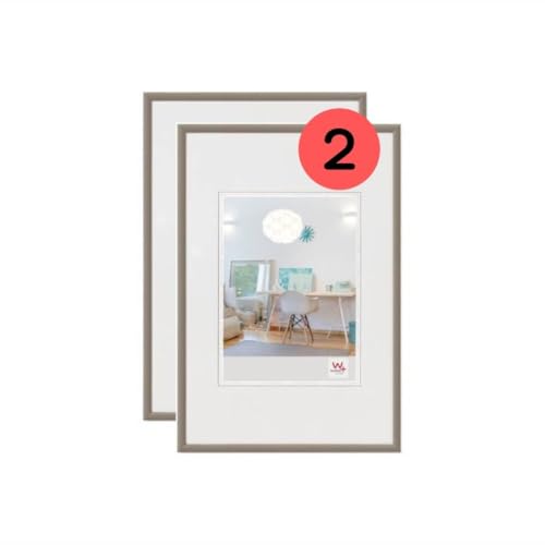 walther design Picture Frame Steel 40 x 50 cm Twin Pack, New Lifestyle Plastic Frame KV050DD