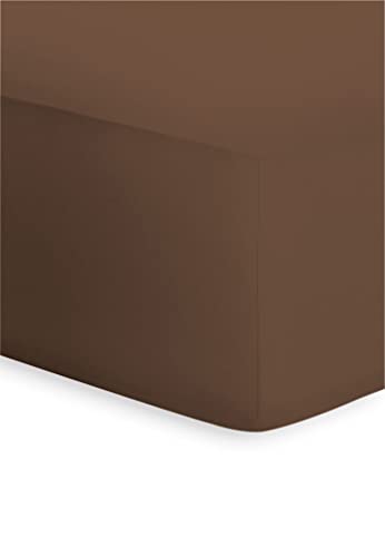 Bassetti Fitted Bed Sheet, Cotton, Brown, 140x200 160x220