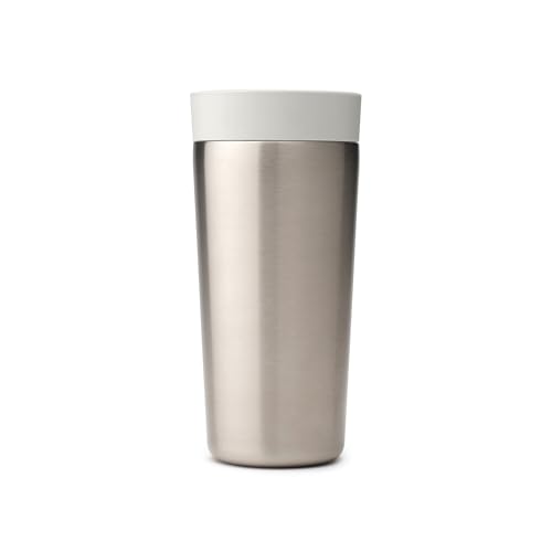 Brabantia - Make & Take Insulated Cup with Smart Click Lid, Keeps Drinks Hot for 6 Hours, Cold for 8 Hours, Leak-Proof Travel Mug - Light Grey, 0.36L