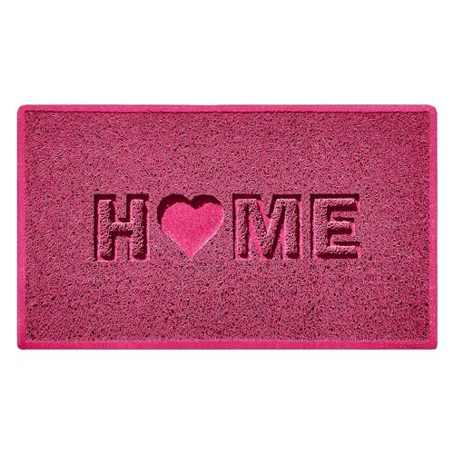 Nicoman LOVE at HOME Doormat 75x44cm - Compassion Pink|Heavy Duty Non-Slip|Indoor/Outdoor|Entrance Barrier Dirt-Trapper Floor Mat|Home Patio Garden Conservatory Door Mat|Home Heart