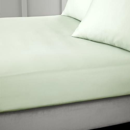 Bianca 400 Thread Count Cotton Sateen King Fitted Sheet Green