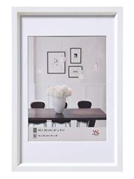 walther design Picture Frame White 15 x 20 cm with PassepArtout, Steel Style Plastic Frame ES520W