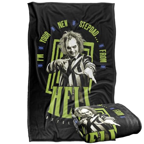 LOGOVISION Beetlejuice 2 (2024) Beetlejuice Beetlejuice Stepdad From Hell Silky Touch Super Soft Throw Blanket 91 x 147 Cm