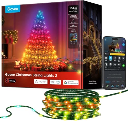 Govee Christmas String Lights 2, 20M, 130 preset modes, IP65, App control