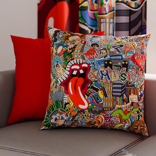 PETTI Artigiani Italiani - Pair of Pillow Cases 60 x 60 cm in Microfibre, Pillows for Bedroom Furniture, Sofa, Living Room, Set of 2 Cushion Covers, Pillowcase Murals, 100% Made in Italy