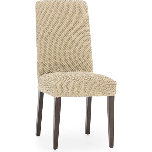 ECOMMERC3 - 2 Universal and Versatile Chair Covers - Beige Chair Cover Protector Easy to Install for Back, Seat and Arms