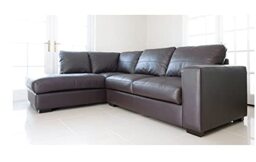 Sofas and More WESTPOINT - CORNER SOFA – FAUX LEATHER – LEFT HAND SIDE (brown)