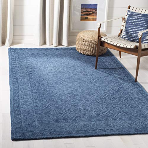 Safavieh Contemporary Rug for Living Room, Dining Room, Bedroom - Dip Dye Collection, Short Pile, in Navy Blue, 91 X 152 cm
