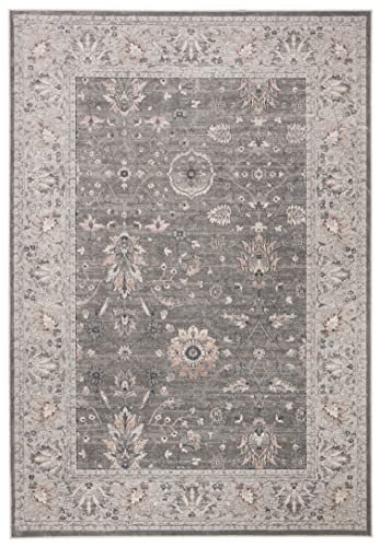 SAFAVIEH Traditional Rug for Living Room, Dining Room, Bedroom - Vintage Collection, Short Pile, in Grey and Neutral, 201 X 279 cm