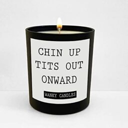 Wanky Candle Black Scented Candle Friendship Funny Gift for Friend Rude Candle Chin Up Tits WCBJ29