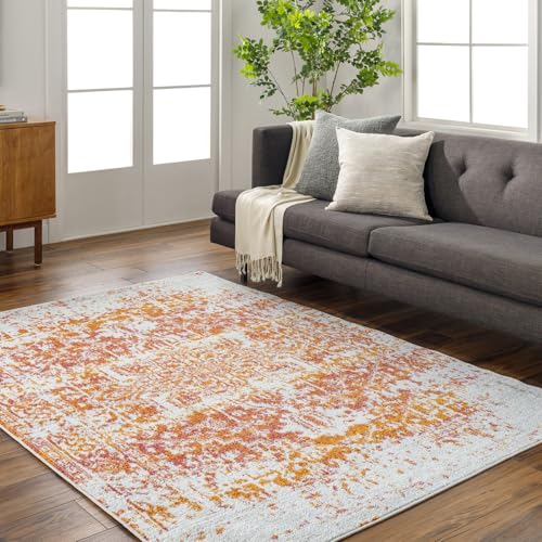 Livabliss Juliette Syracusa Vintage Carpet 200x274 cm, Living Room, Dining & Kitchen, Traditional Boho Style, Easy Care Pile, Blue Beige