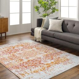 Livabliss Juliette Syracusa Vintage Carpet 140x200 cm, Living Room, Dining & Kitchen, Traditional Boho Style, Easy Care Pile, Blue Beige