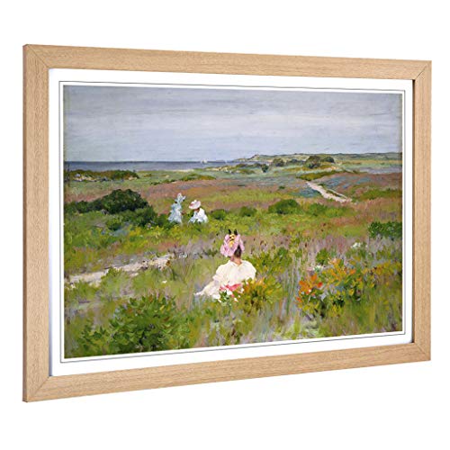 Big Box Art Framed Print of William Merritt Chase Long Island Shinnecock Design - Wall Art Picture - Home Decor for Kitchen, Living Room, Bedroom, Hallway, Oak, A2 / 24.5x18 Inch / 62x45cm