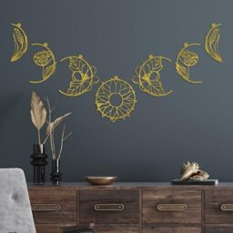 Elegant Gold Decorative Metal Wall Accessory Set (7 Pieces), 100% Metal, 1.5 mm Thick, Perfect for Home Decor, Easy Wall Hanging, Stylish Design