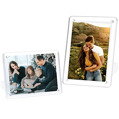 6x8 Minimalist Picture Frame Acrylic Glass Photo Frame with Desktop Display Horizontally or Vertically