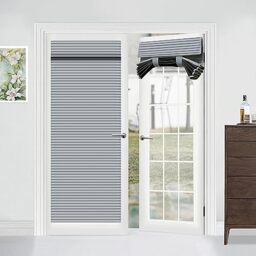 Muamar French Door Curtains, Privacy Window Curtains, 30 X 70 Inch Blackout Shades for Glass Door, Thermal Insulated Tie Up Shades, 1 Panel, Grey