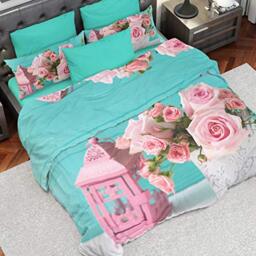 PETTI Artigiani Italiani Duvet Cover, Bedding Set, Satin, 100% Made in Italy, Shabby Rose, Super King (250x200 cm)