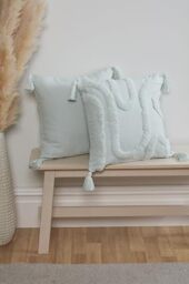 Rapport Home Tufted Cushion Cover - Cabana Style Aqua Cushion Cover