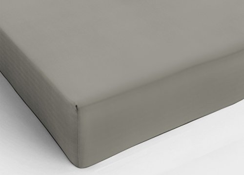 BIANCHERIAWEB Fitted Sheet Single Corner, Taupe Flannel Cotton Mattress Cover, 100% Made in Italy, Suitable for Single Bed 90 x 200 cm, Machine Washable