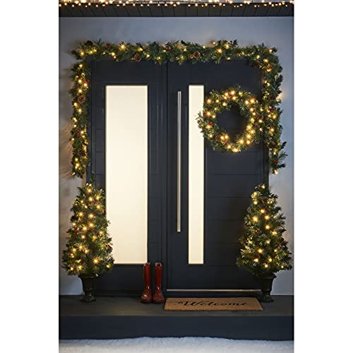 WeRChristmas Pre-Lit Decorative Christmas Tree, Wreath & Garland Set