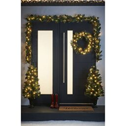 WeRChristmas Pre-Lit Decorative Christmas Tree, Wreath & Garland Set