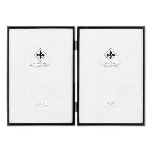 Lawrence 660057D 5x7 Hinged Double Simply Black Picture Frame
