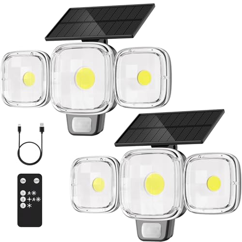 Rottogoon 6000mAh Solar Lights Outdoor Motion Sensor for Garden, 3 Modes