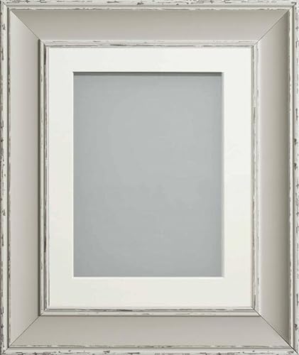 Frame Company Brooke Moonstone Grey Photo Frame, Off-White Mount, 18x14 for 14x11 inch, fitted with perspex