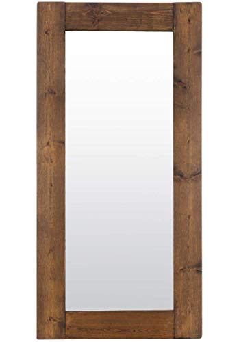 MirrorOutlet Natural Solid Wood Wall Mirror ,Silver,6Ft X 3Ft (183cm X 91cm), 183x91,Large