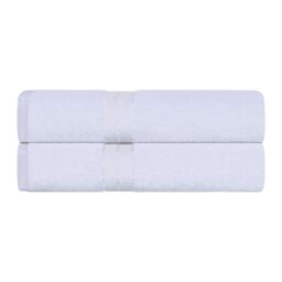Superior Turkish Cotton Ultra-Plush 2-Piece Bath Sheet Set, Oversized Towels for Adults and Kids, Hotel Collection, Fluffy Soft, Quick Drying, Home Essentials, Guest Bathroom, Apartment, White