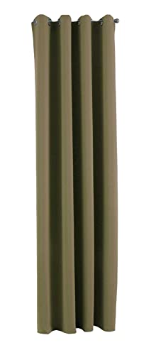 Gardinenbox NewYork Opaque Curtain Olive H x W 245 x 140 cm Pack of 1 Thermal Blackout Curtain Blackout Eyelet Sound-Absorbing Oeko-Tex UV Protection Tieback 201920600