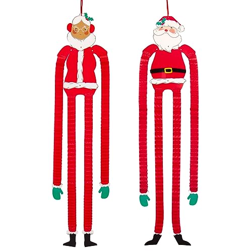 Mrs & Mr Santa Clause Premium Reusable Hanging Christmas Decorations - Add some Xmas cheer to any home, office, or classroom. Product and packaging are made from 100% Paper - Pack Size 2