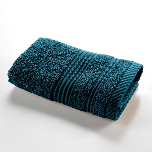 Douceur d'Intérieur, Tendresse Indigo Guest Towel (30 x 50 cm) Plain Terry Cloth 100% Cotton