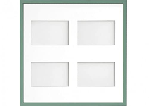 Frame Company Drayton Multi Aperture Photo Frame, Green, 40x40cm for 6x4 inch (x4)