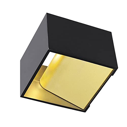 SLV Surface-Mounted Wall Light LOGS in/Internal Wall Illumination, LED spot, Surface-Mounted Light, Wall-Mounted Light, Wall spot / 3000K 6.9W 390lm Black