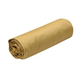 STOF - Fitted Sheet - Size 90 x 190 cm - Large 30 cm Deep Pocket - Quality Cotton Percale - 100% Oeko-Tex Certified Cotton - Mustard Colour - Elysee Model - Bed Linen for Home - Soft and Comfortable