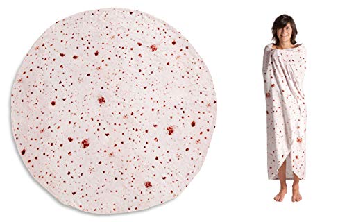 Kanguru Piadina Burrito Tortilla Blanket, Round wrap Food Throw Blanket, funny Gift for Adults Kids, Fuzzy Flannel Plush Blanket for Bed Couch Travel Picnic Beach, Cream, 160 cm 63 inch diameter