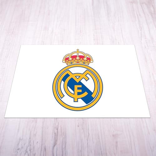 fan decor Real Madrid Mat - Small (70cm (w) x 100cm (h) - Full Colour Crest on White