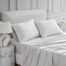 Linen Closet Ultimate Percale Light Gray Queen Set Sheet 4 Piece Set