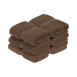 Superior Egyptian Cotton Bath Collection Towel Set, 6PC Face, Chocolate, 6 Count