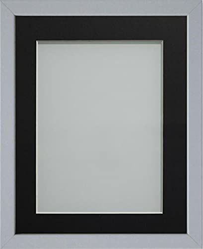 Frame Company Jellybean Range Grey Wooden 8x6 inch Picture Photo Frame with Black Mount for Image 6x4 inch * Choice of Colours & Sizes* Fitted with Perspex