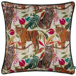 Wylder Tropics Kali Jungle Tigers Cushion Cover, 43 x 43 cm, Ivory