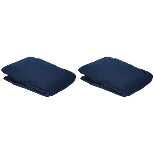 Amazon Basics Bedding Soft Microfibre Fitted Sheet with 12 inch (30 cm) Deep Pocket, 90 x 200 cm, Navy Blue (Pack of 2)